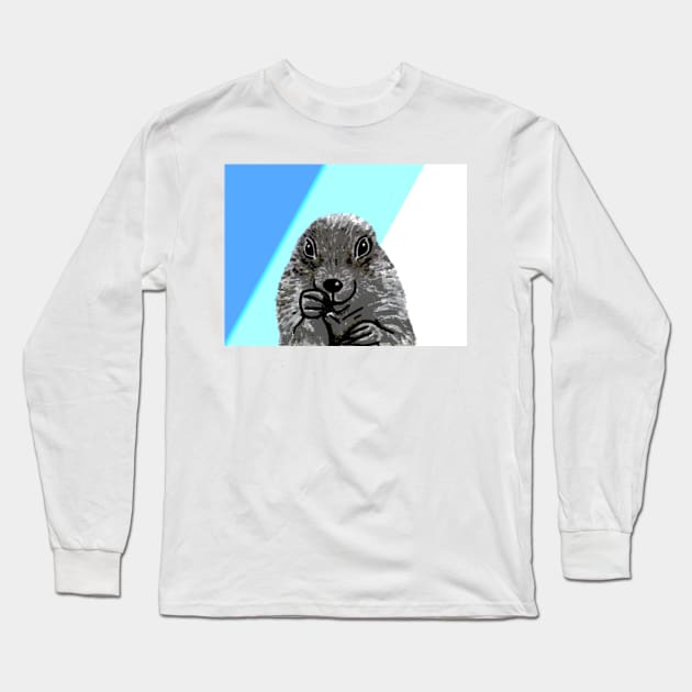 Cute Prairie Dog Drawing Long Sleeve T-Shirt by OneLook